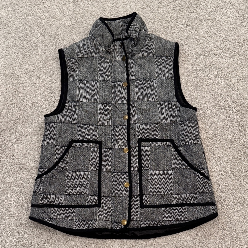 Blue Rain Black and Gray Quilted Vest